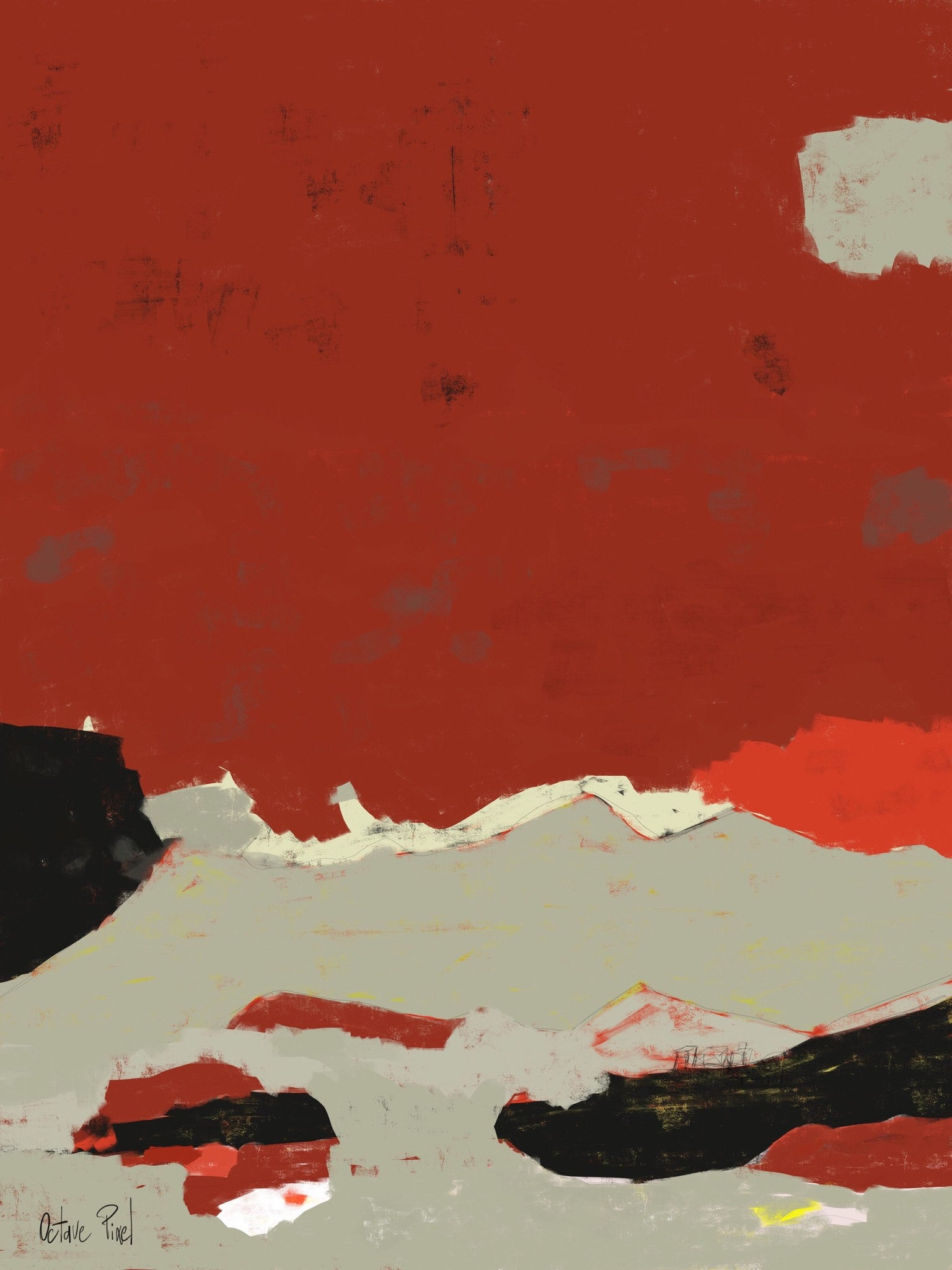 Jolie Vente Pour Lartiste Peintre Abstrait Aux Couleurs Rouges