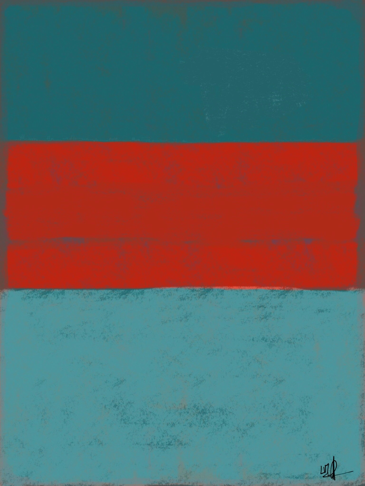 Vente D Un Peinture Contemporaine Bleu Gris Rouge Style Marc