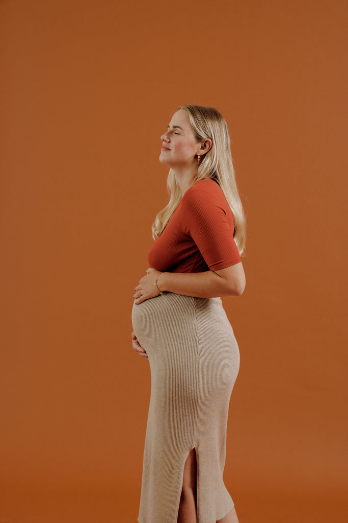 Les Lunes Bleistriftrock aus Strick für Schwangerschaft