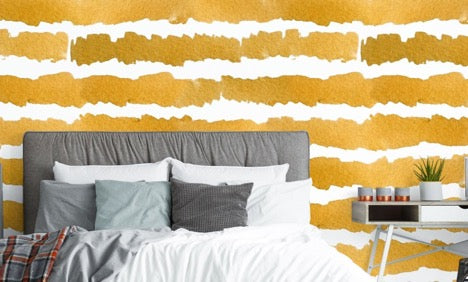 Gold Water Colour Wallpaper Mural, eazywallz.eu