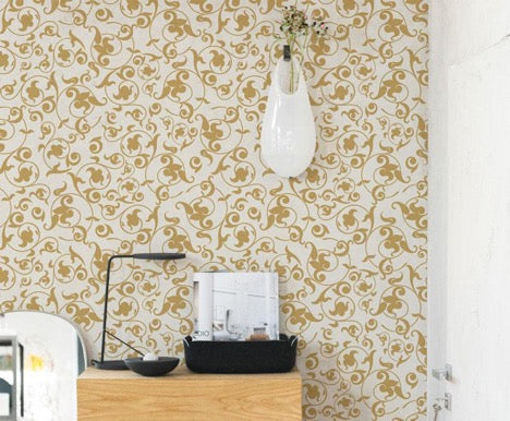 Golden Baroque Wallpaper Mural, eazywallz.eu