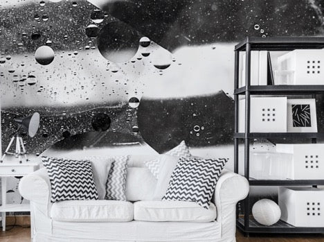 Black and White Soap Bubble Wallpaper Mural, eazywallz.eu