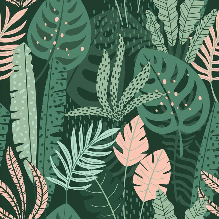 Mixed Jungle Leaves Wallpaper Jungle And Tropical Wallpaper Murals Eazywallz Eu