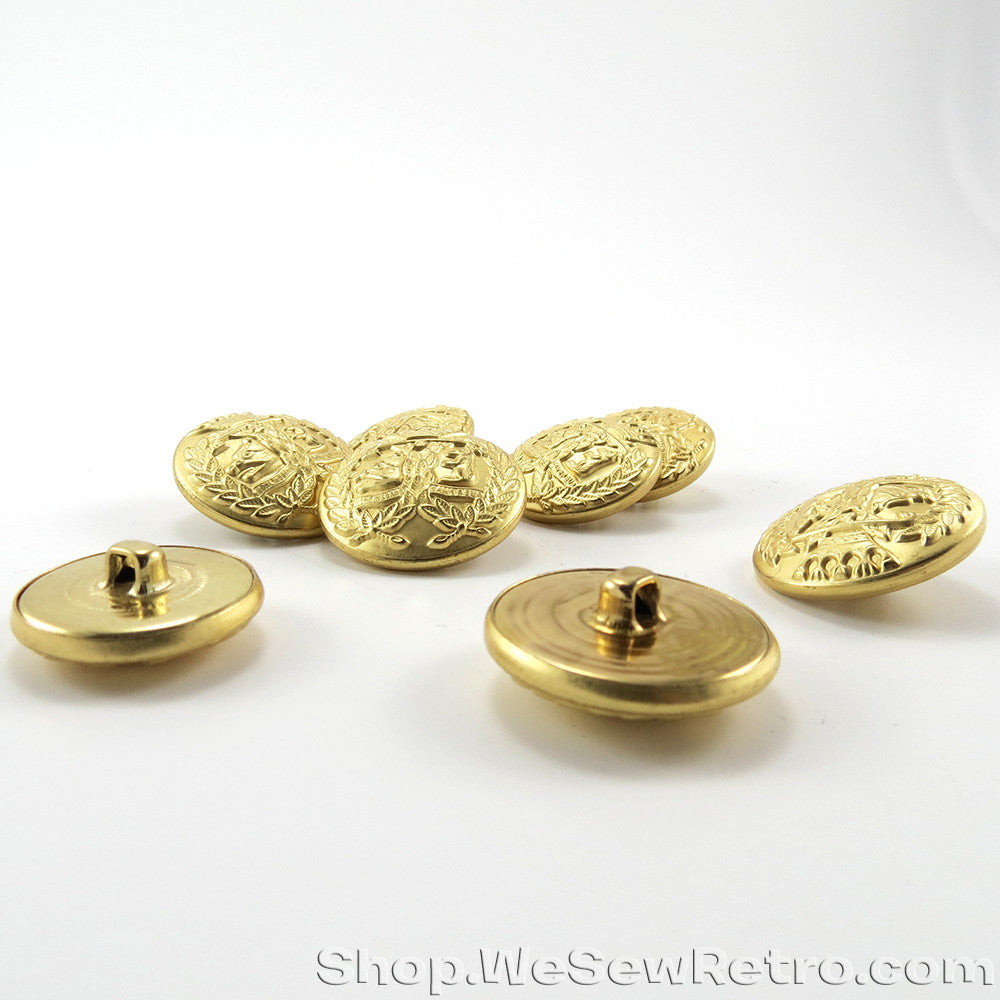 Set of 8 Gold Tone Fashion Buttons – WeSewRetro