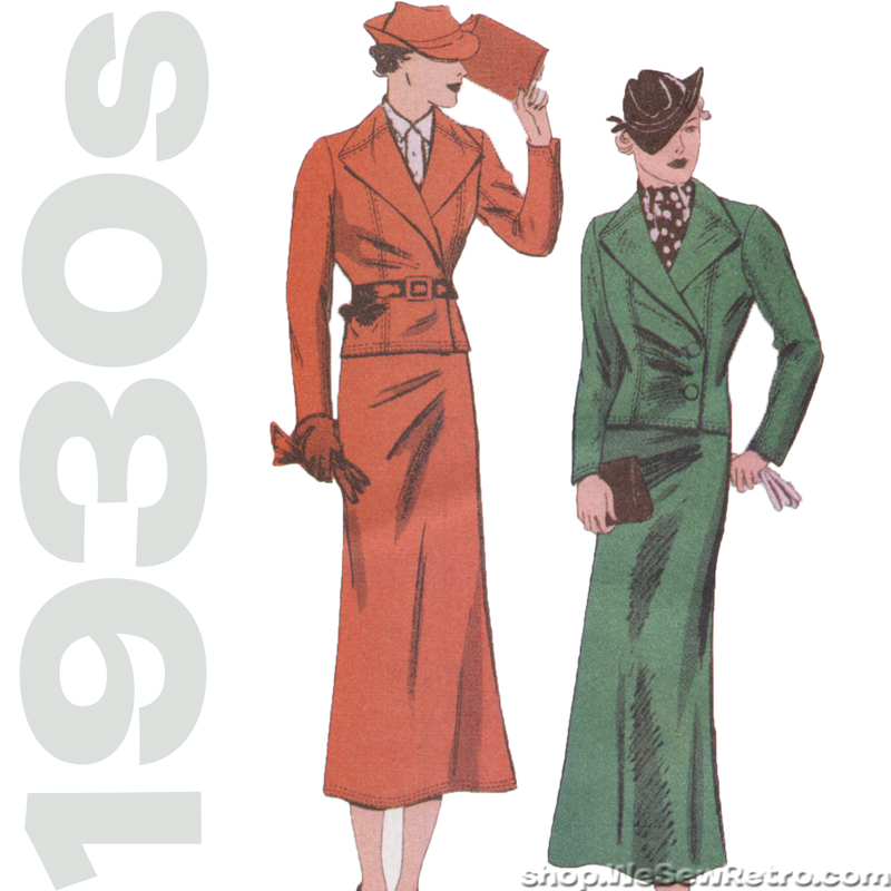 Butterick 6330 - 1930s Vintage Pattern Reproduction - Jacket and Skirt ...