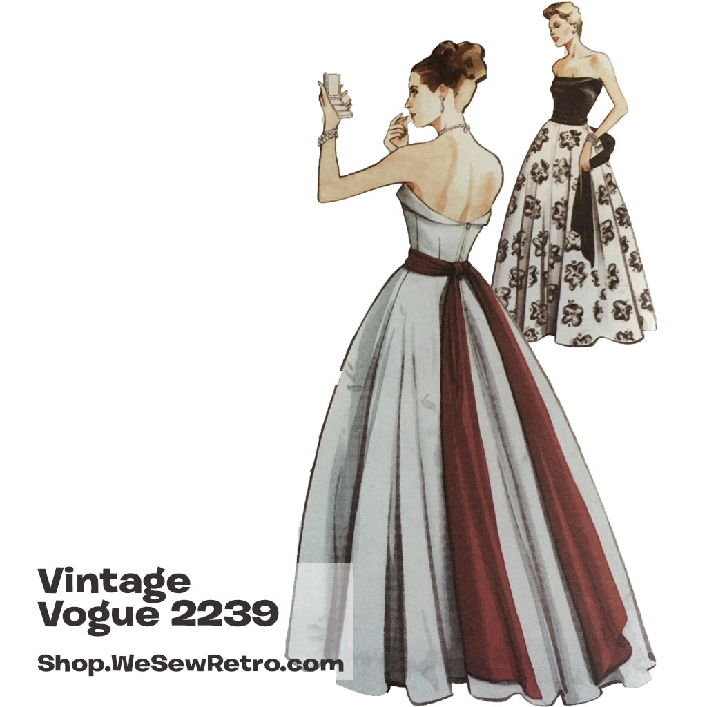 Vogue 884 Evening Dress Sewing Pattern Vintage 1950s Ball Gown Size 16 Sewing Kits And How To 7524