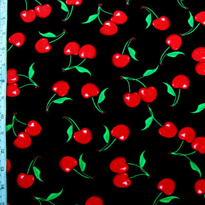 Black Spandex Leggings With Cherries On Top | Tasty Tiger