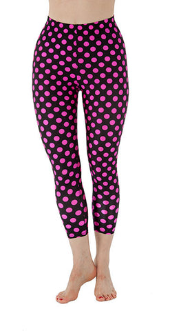 Pink Polka Dot Spandex Capri | Tasty Tiger