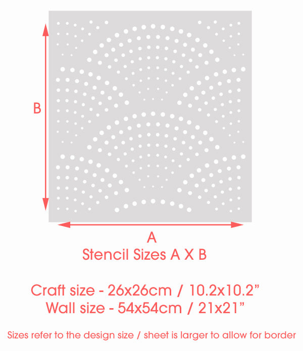 cascade wall stencil sizes