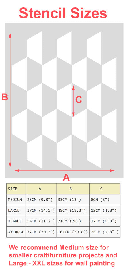 wall stencil sizes