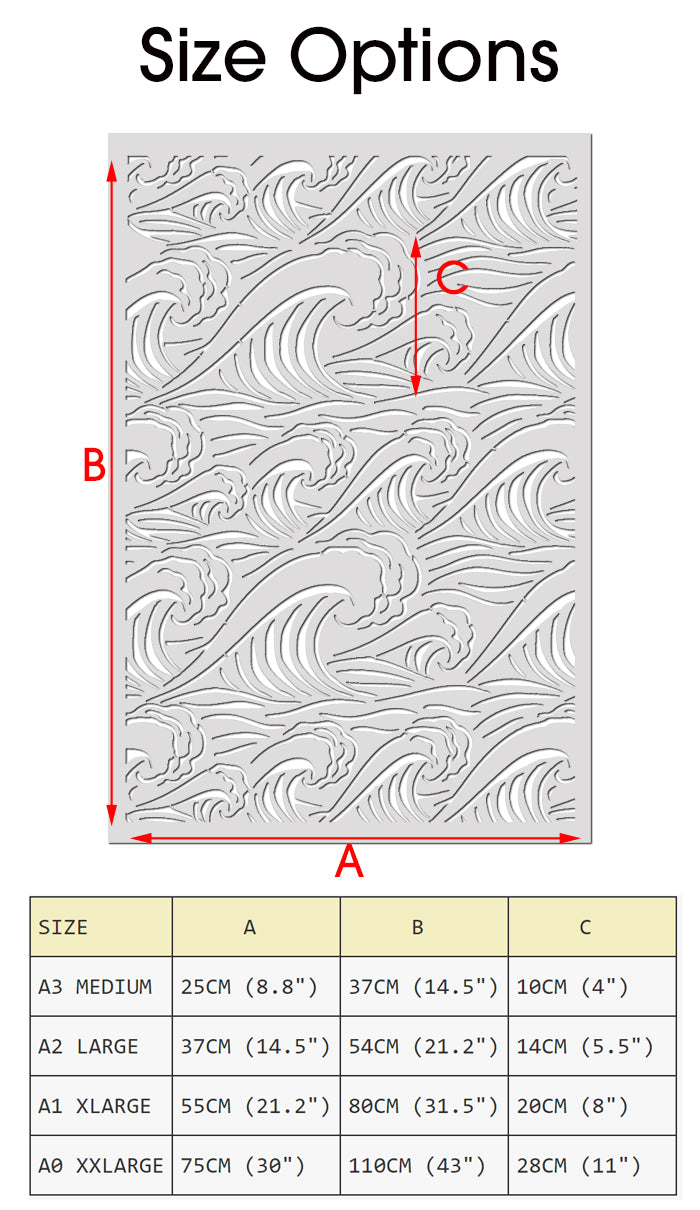 Wave wall pattern stencil