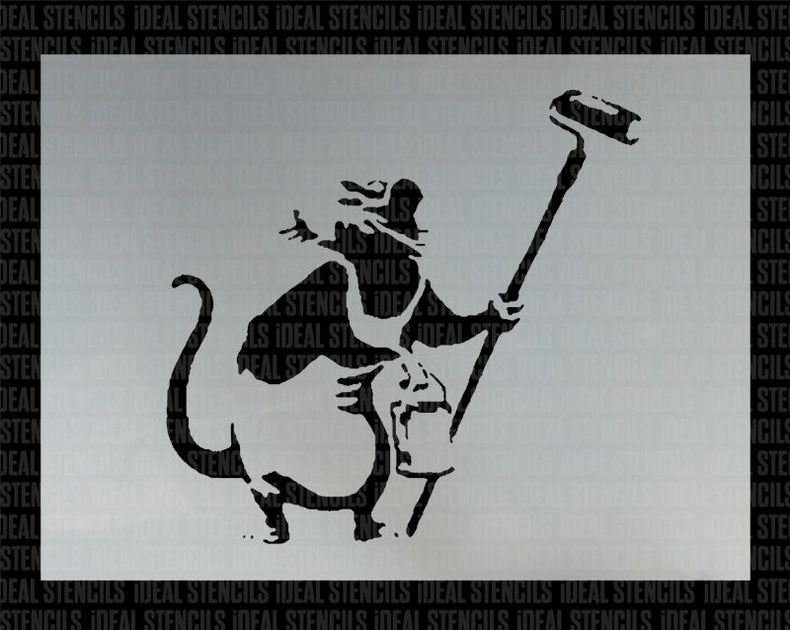 Banksy Decorating Rat Stencil Idealstencils 8403