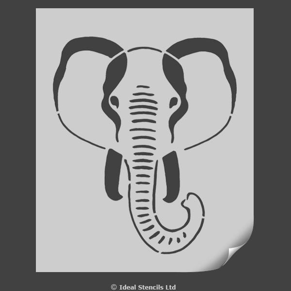 Elephant face nursery stencil - Ideal stencils – IdealStencils