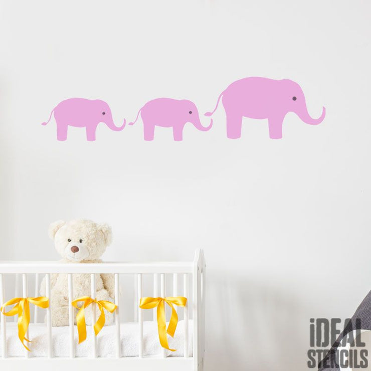 Elephants Nursery Stencil - Beautify your walls with Ideal Stencils ...