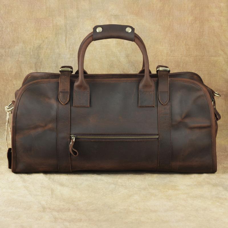 large leather weekend bag mens