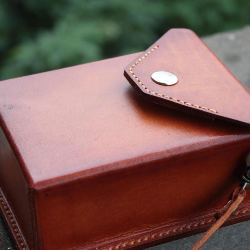 Handmade Leather Mens Box Bag Small Shoulder Bag Messenger Bag for Men ...