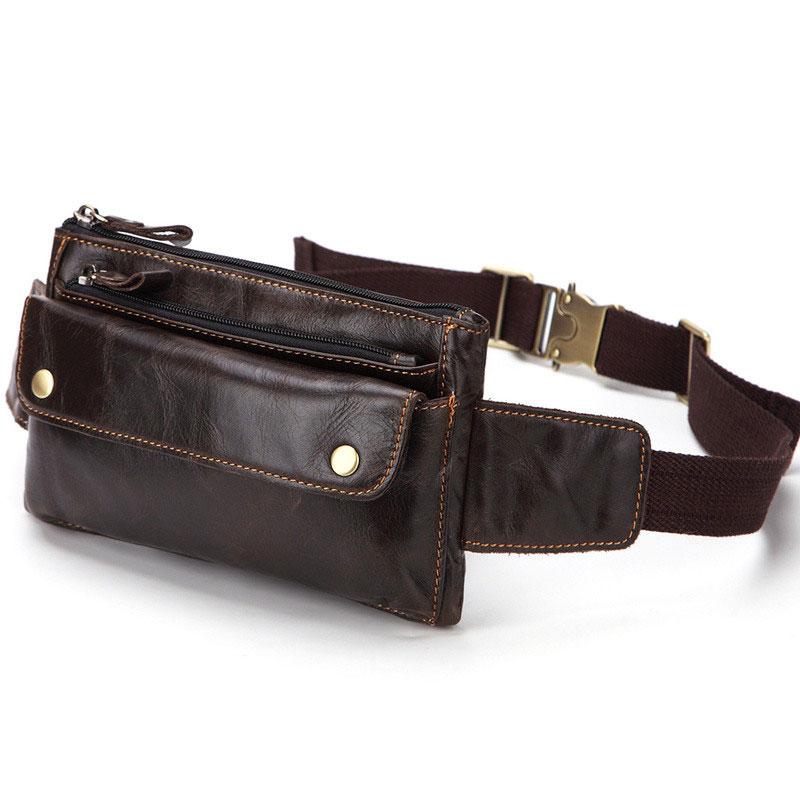 brown leather fanny pack