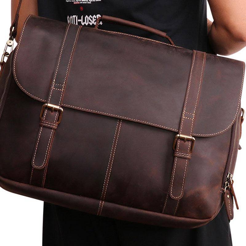 leather laptop shoulder bag