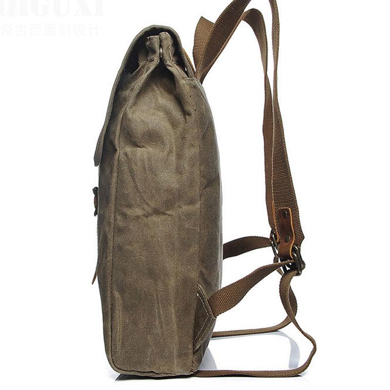 Cool Waxed Canvas Mens School Backpack Canvas Travel Backpack Canvas B ...