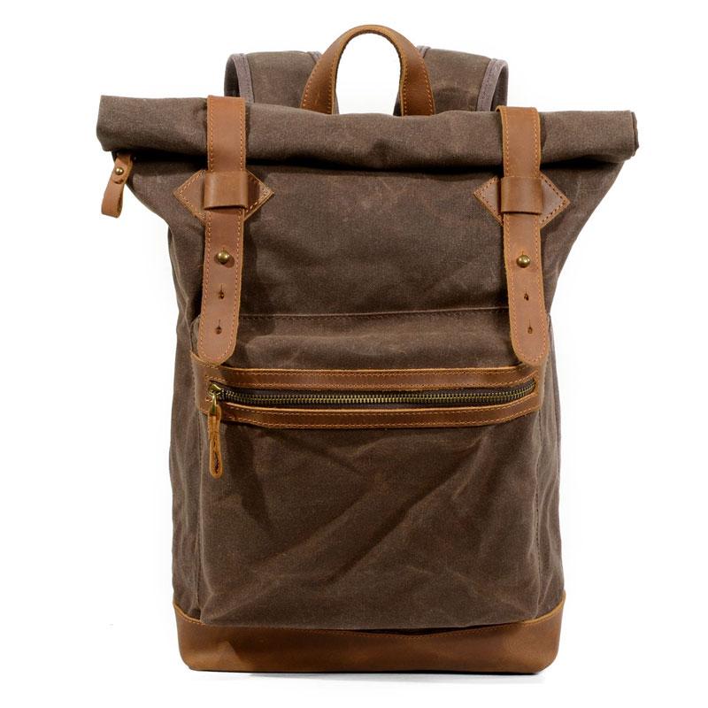 waxed canvas travel backpack