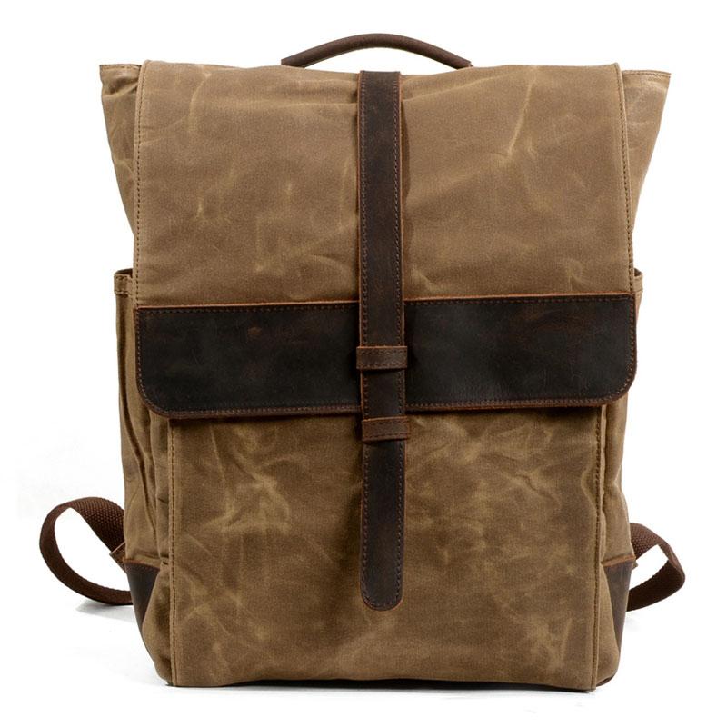 waxed canvas travel backpack