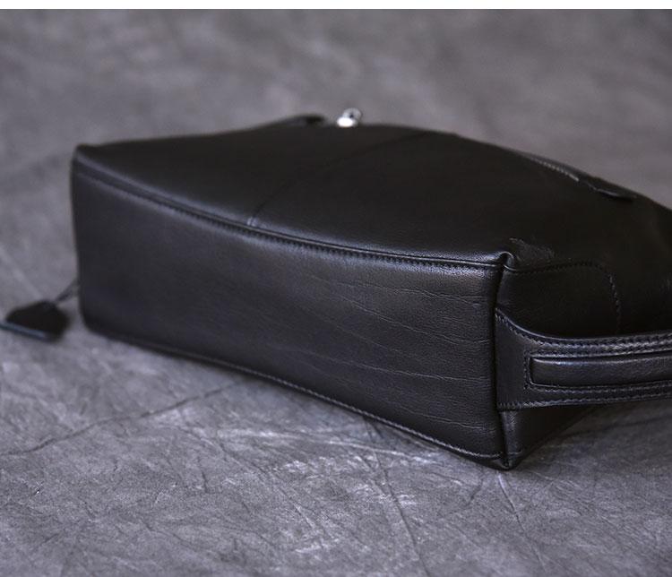 Black Leather Mens 8&quot; HandBag Zipper Brown Clutch Bag Storage Bag For – imessengerbags