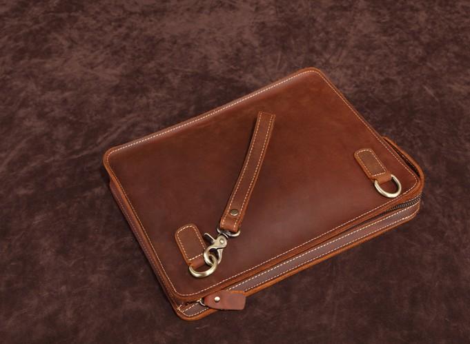 Classy Retro Leather Mens Tablet Messenger Bag Small Side Bag Messenge ...