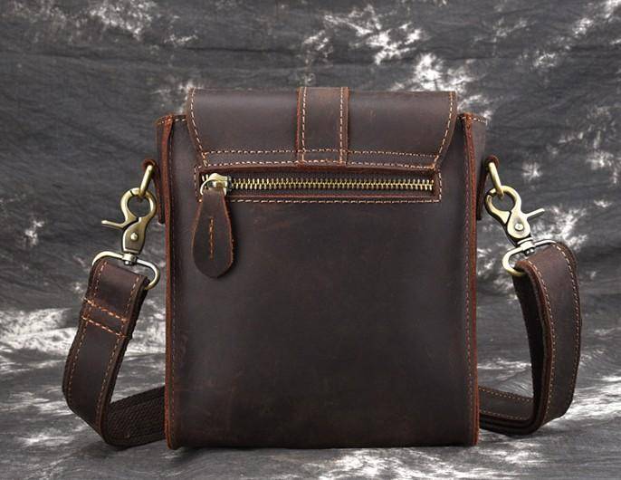 Cool Vintage Brown Leather Mens Tablet Messenger Bag Small Side Bag Me ...
