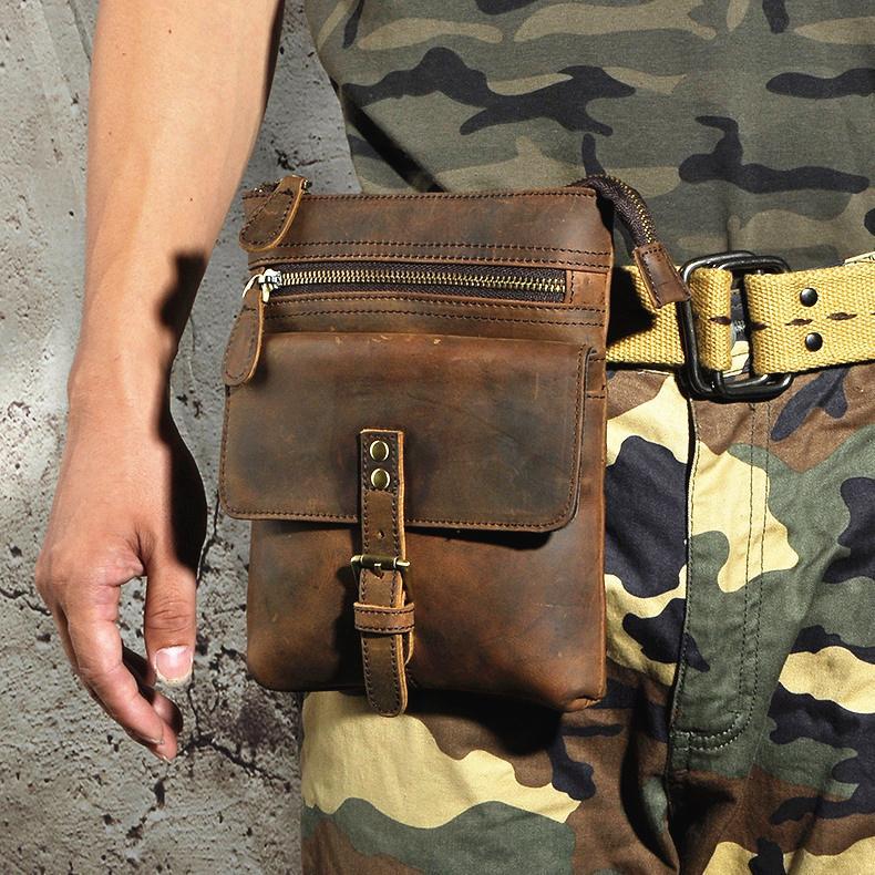 Leather Mens Cell Phone Holsters Belt Pouch Waist Bag BELT BAG Shoulde ...
