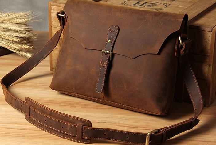 Leather Mens Cool Messenger Bag Shoulder Bag Crossbody Bag for Men ...