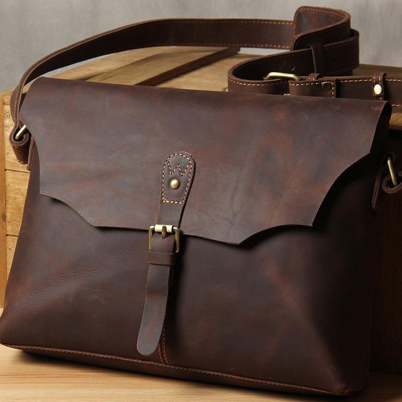 Leather Mens Cool Messenger Bag Shoulder Bag Crossbody Bag for Men ...