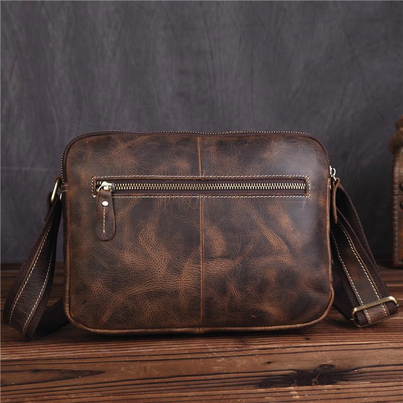 Genuine Leather Mens Cool Messenger Bag SHOULDER BAG CHEST BAG BIKE BA ...