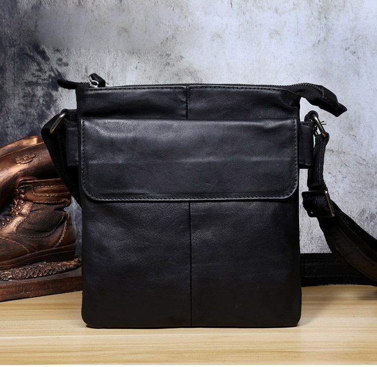 Genuine Leather Mens Cool Messenger Bag Chest Bag Bike Bag Cycling Bag ...