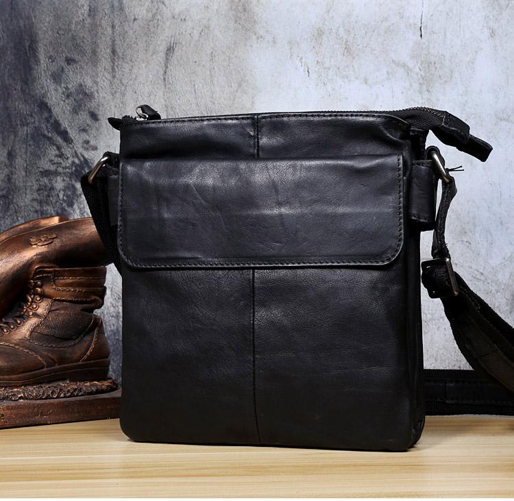 Genuine Leather Mens Cool Messenger Bag Chest Bag Bike Bag Cycling Bag ...