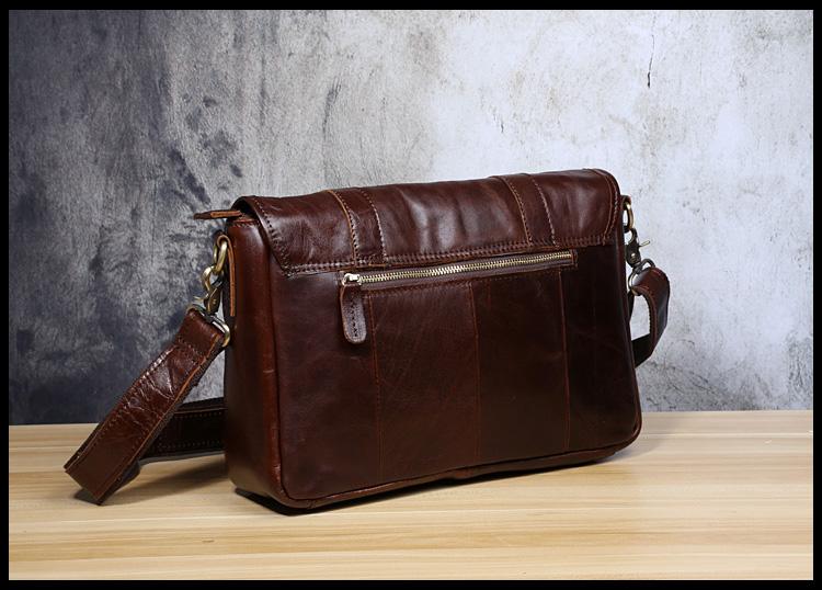 Genuine Leather Mens Cool Messenger Bag Chest Bag Bike Bag Cycling Bag ...