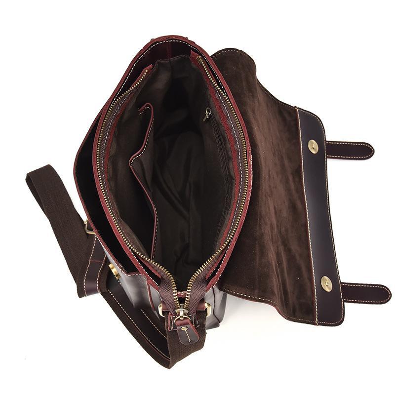 Vintage Leather Messenger Bag Shoulder Bag CrossBody Bag For Men ...