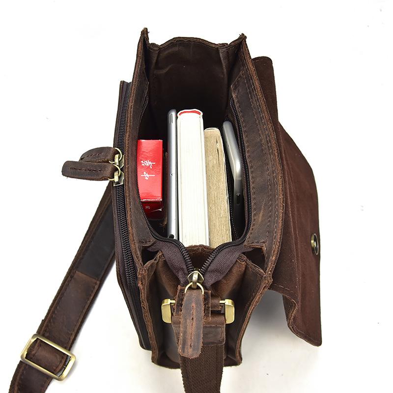 Genuine Leather Mens Cool Messenger Bag SHOULDER BAG CHEST BAG BIKE BA ...