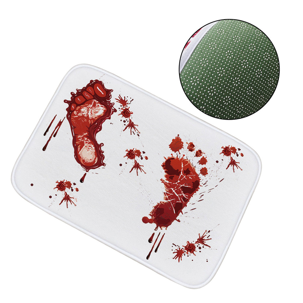 Footprint Blood Bath Mat Entrance Rug Bloody Shower Mat Non Slip