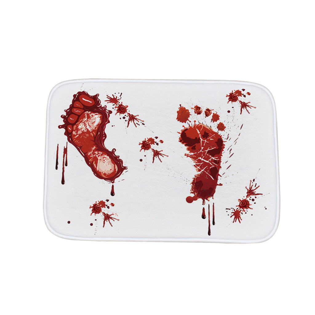 Footprint Blood Bath Mat Entrance Rug Bloody Shower Mat Non Slip