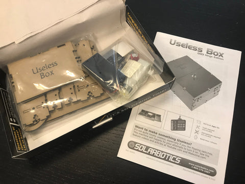 Unboxing of Solarbotics Useless Box on GetHacking Online Store