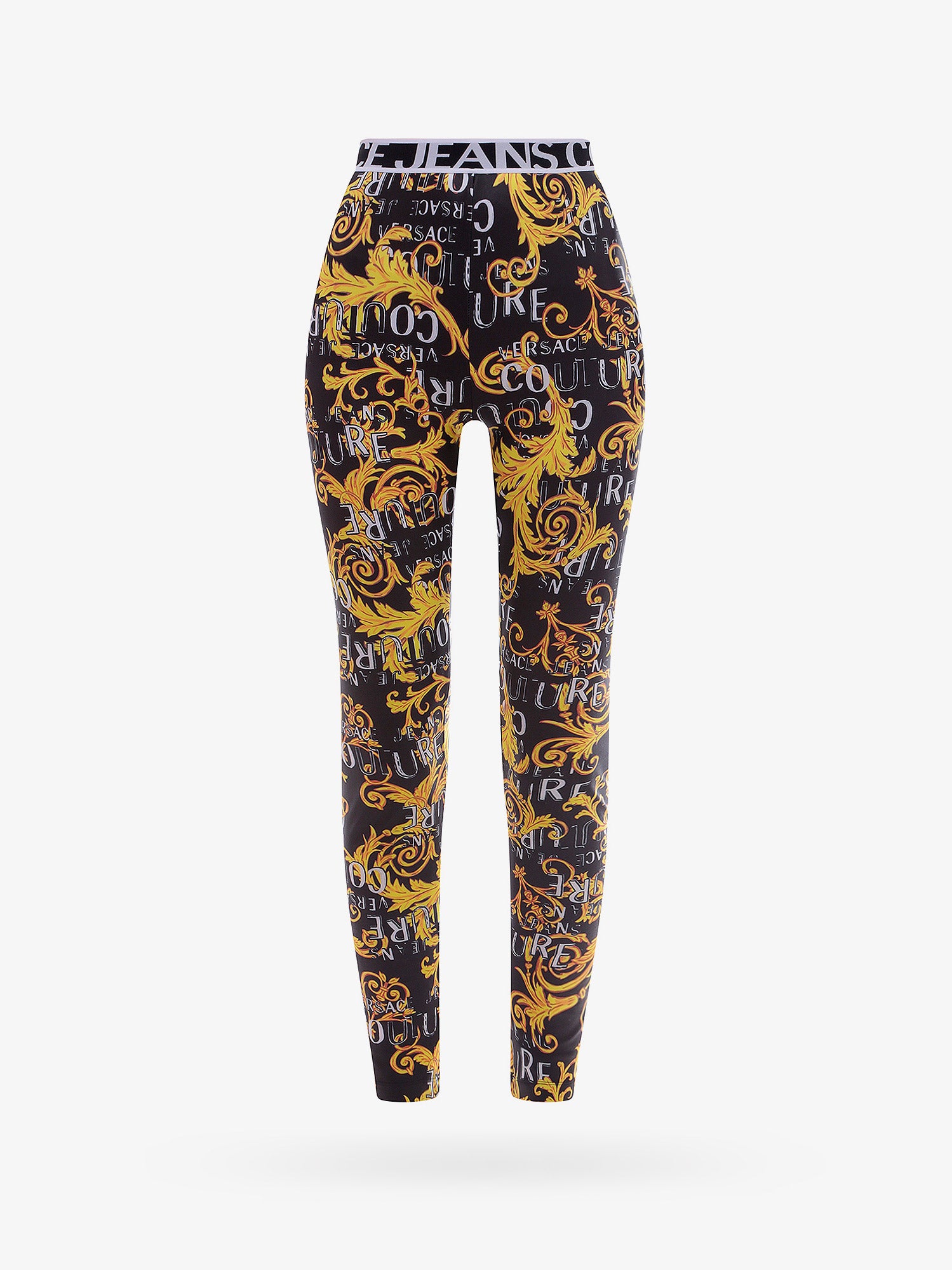 Versace Jeans Couture Printed Leggings In Black