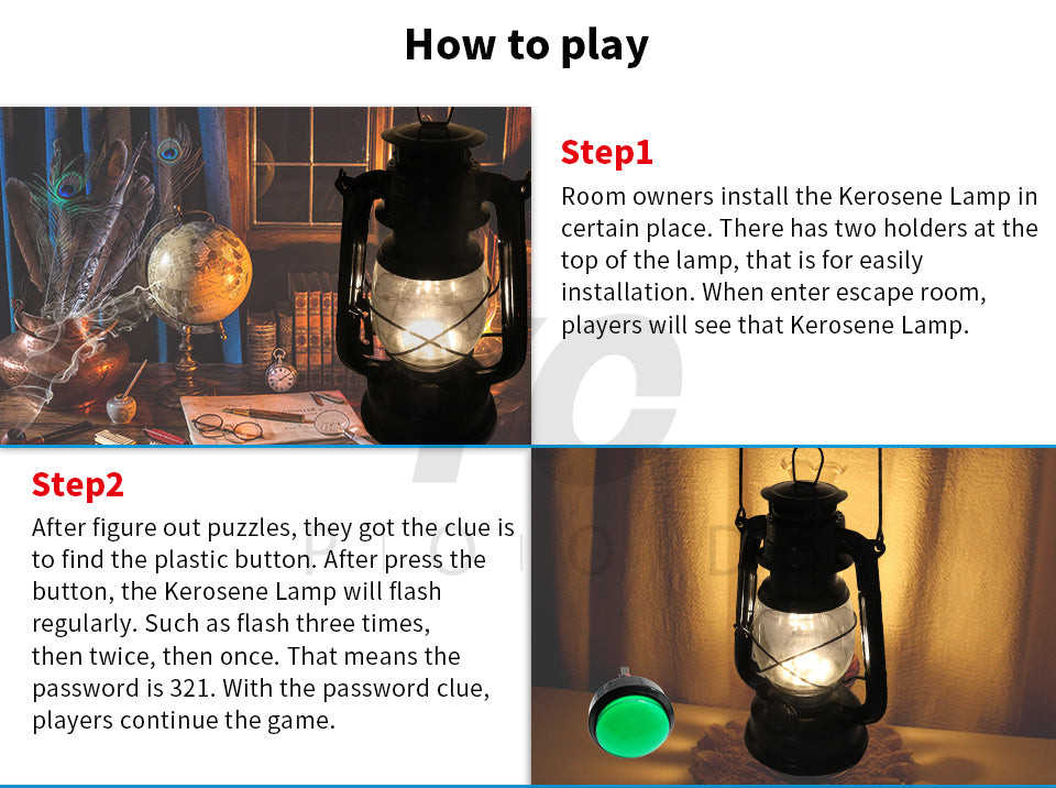 Kerosene Lamp Prop Escape Room Game DIY Manufacture YOPOOD