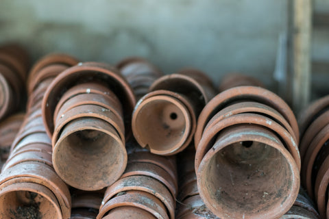 plant pots stacked horizontally