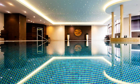 Relaxing swimming pool at the spa