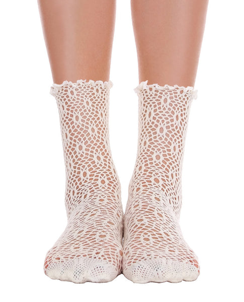 Lace Ankle Socks - Cream & Black – Piin | www.ShopPiin.com