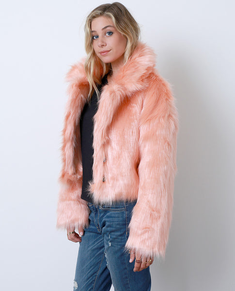 Flirty Femme Faux Fur Coat - Orange – Piin | www.ShopPiin.com