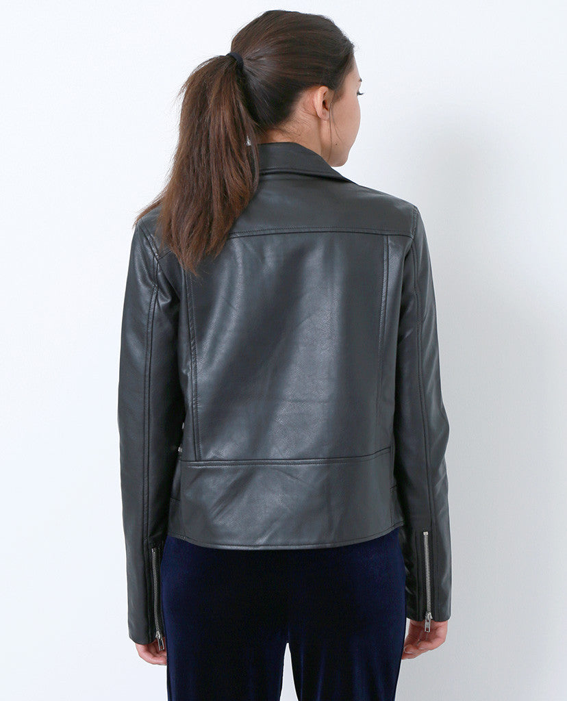 Taking Over Faux Leather Moto Jacket - Black – Piin | www.ShopPiin.com