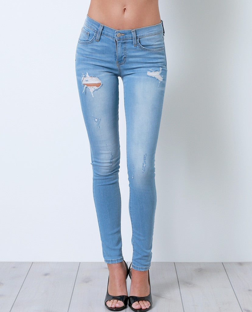 One Direction Skinny Denim Jeans - Distressed By Flying Monkey – Piin ...