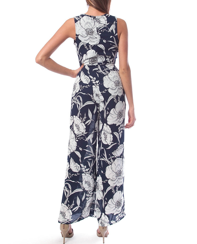 Fresh Floral Jumpsuit - Navy/White – Piin | www.ShopPiin.com