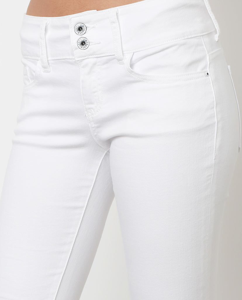 white denim wide leg jeans